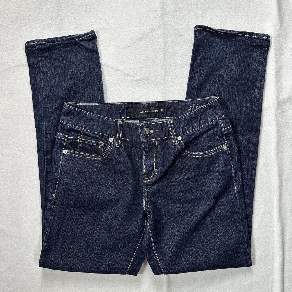 Calvin Klein Jeans Jeans Womens Petite 4P Blue Skinny Denim Cotton Blend Stretch